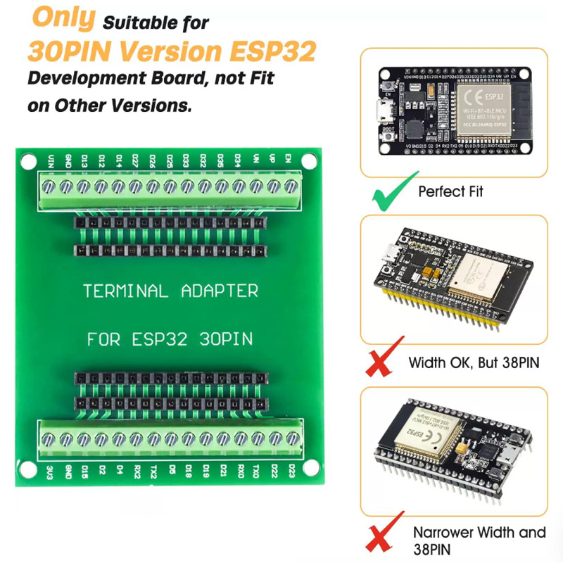 Doit Esp32 - ESP32-Entwicklungsboard NodeMCU-32S ESP32-32D 32U 30-Pin WiFi-kompatibles