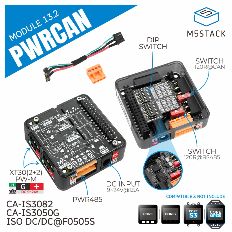 M5Stack - M5Stack Offizielles PWRCAN 13.2-Modul mit isoliertem