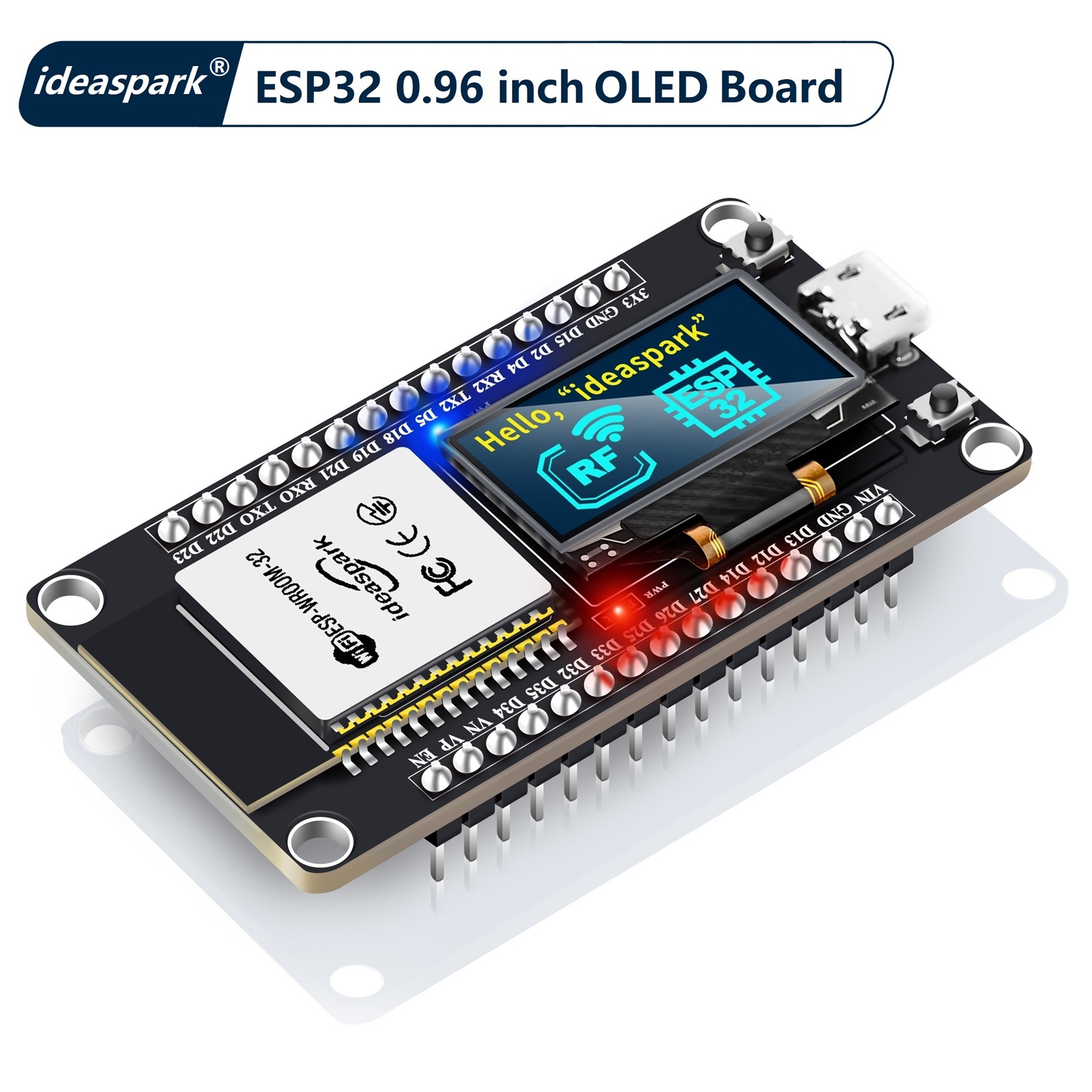 Lolin D32 - ideaspark ® ESP32-Entwicklungsboard mit 0,96-Zoll-OLED-Display, CH340,