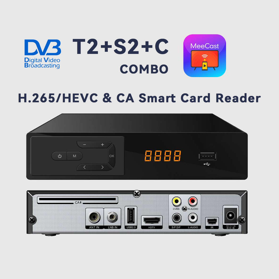 Devkitc - Meecast H.265 Satelliten-TV-Empfänger/Terrestrischer TV-Empfänger Kombi-Decoder DVB