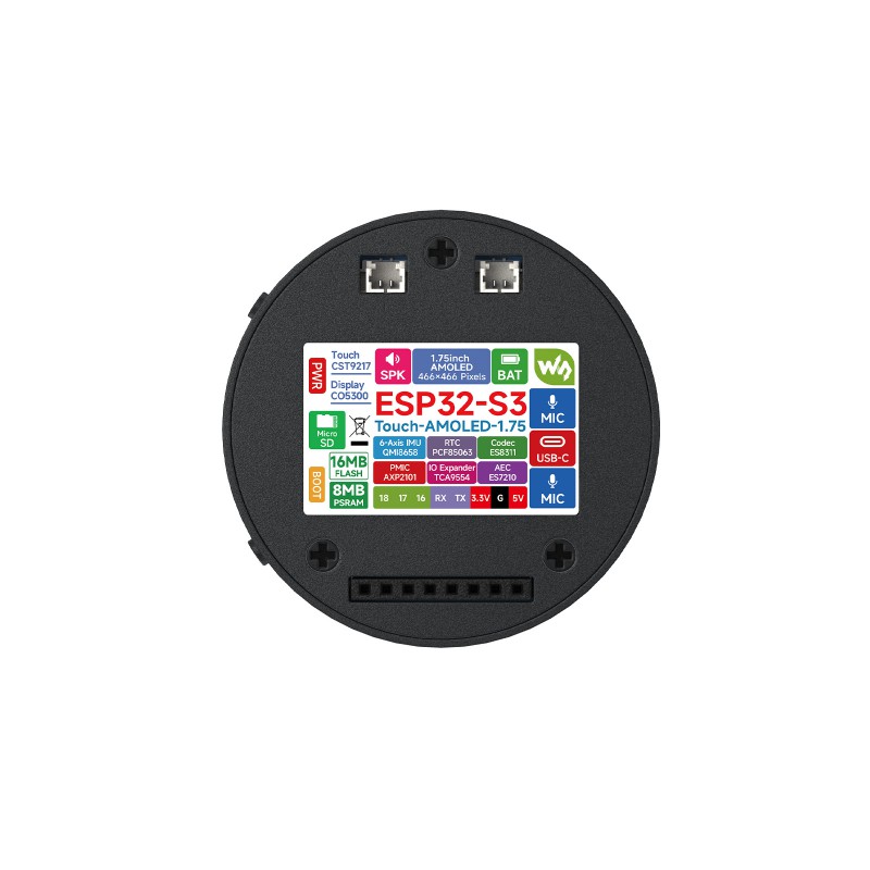 1,75 Zoll 466x466 AMOLED Runde – Waveshare Esp32 Bewertung und Preis