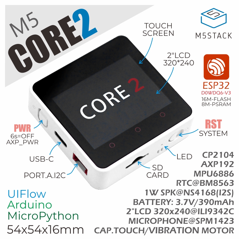 M5Stack Core2 ESP32 IoT Dev Ki – M5Stack Core2 Bewertung und Preis